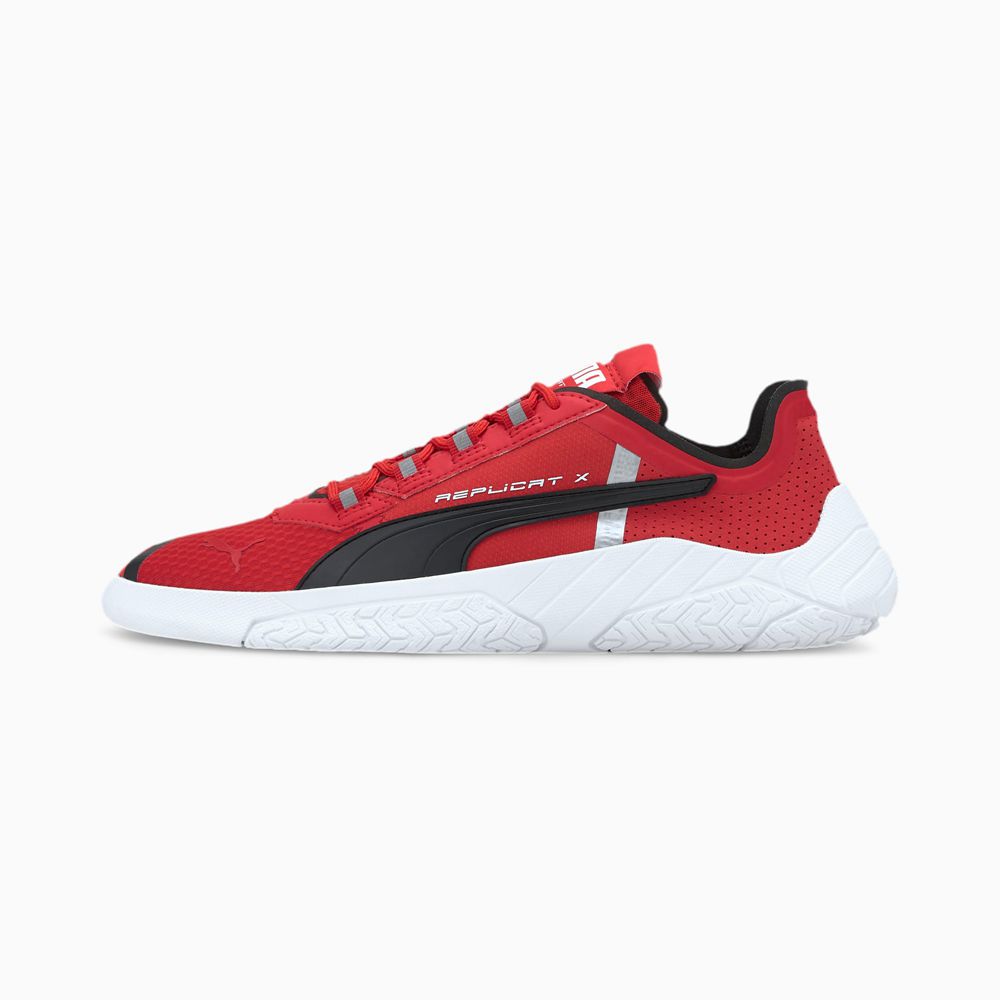Puma Replicat-X Scuderia Ferrari Férfi Motorsport Cipő - Fekete/Fehér ( Hungary - GMIYT6308 )